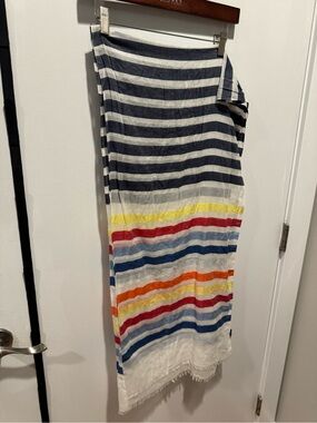 Oversized Paul Smith Blue and Cream Striped Lightweight Summer Scarf